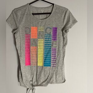 Athletic Works gray Short Sleeve Tie Front T-Shirt